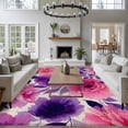thumbnail image 3 of Watercolor Floral Area Rugs 8'x10', Washable Small Throw Rugs for Living Room Patio, Spring Flowers Botanical Retro Beige Indoor Outdoor Rug Non-Slip Low Pile Carpet Runner Reversible Floor Mats, 3 of 8