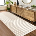 thumbnail image 2 of 2x6 Runner Rug Washable Geometric Rug Stripe Farmhouse Bohemian Non Slip Ultra Thin Soft Rug for Hallway Bathroom Entryway Beige, 2 of 4