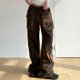 thumbnail image 4 of Pantalones Pantalones sueltos de mujer con bolsillos grandes Pantalones holgados con cordón Ropa de calle femenina Ygjytge Marrón M para Mujer, 4 of 6