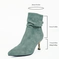 thumbnail image 2 of SACFOF Sexy Slouch Ankle Boots for Women with Fashion Mid Stiletto Heels Pointed Toe Bootie, 2 of 6
