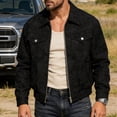thumbnail image 3 of RAOENJADO Mens Racer Jacket PU Faux Leather Bomber Varsity Coat Casual Vintage Biker Streetwear, 3 of 8