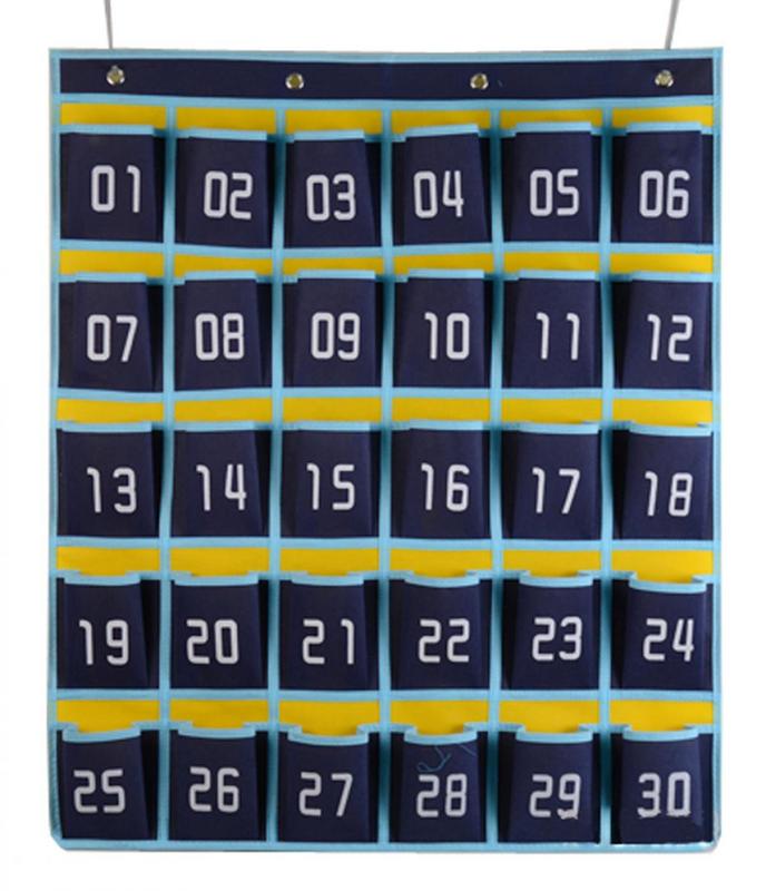 School Classroom Cell Phones Hanging Pocket Chart Over The Door Card Bag 30 Pockets