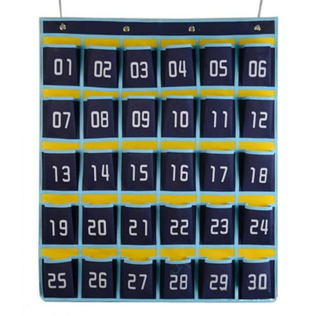 School Classroom Cell Phones Hanging Pocket Chart Over The Door Card Bag 30 (Best Mobile Stock Charts)