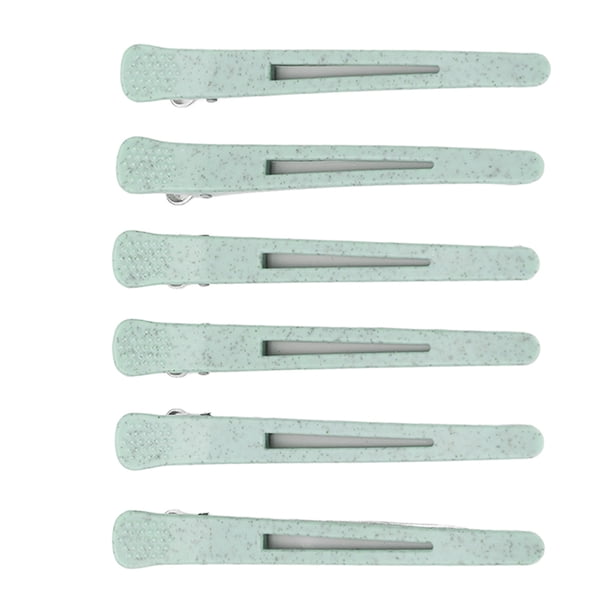 6 pinzas para el pelo con forma de pico de pato, profesionales, portátiles, para peluquería, para mujeres y niñas, color verde