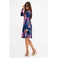 thumbnail image 3 of DEVOPS Women's Casual Long Sleeve Empire Waist Loose Dress with Pockets (X-Small, Floral Navy Blue), 3 of 6
