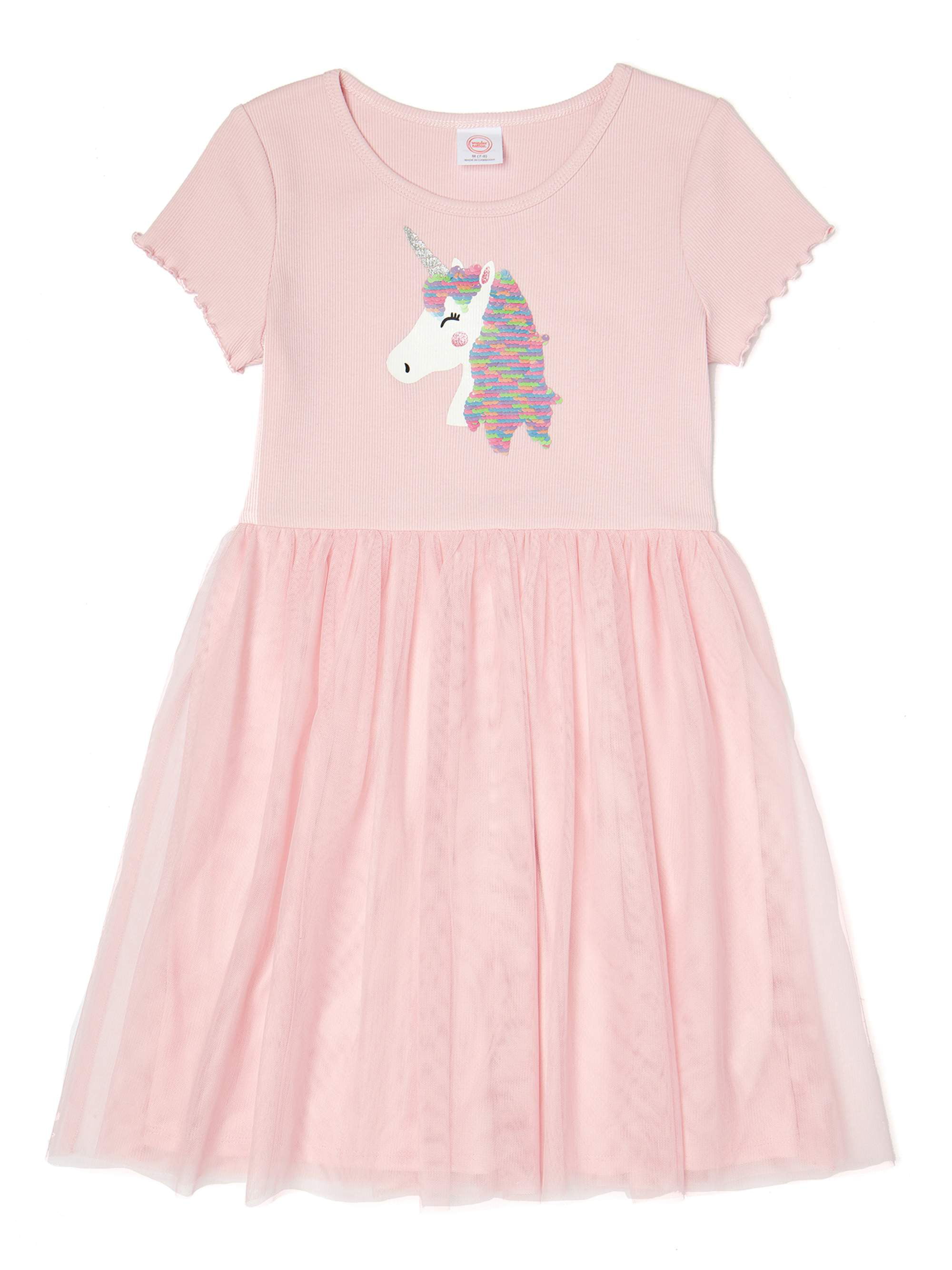 Wonder Nation Girl's Unicorn Graphic Applique T-Shirt & Skirt Set/2 Sz 14-16 NEW 