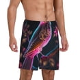 thumbnail image 2 of Sikiie Glowing Leaf Bird Mens Pajama Shorts, Lightweight Lounge Pant with Pockets Soft Sleep Pj Shorts for Men3X-Large, 2 of 6