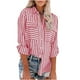 thumbnail image 1 of Camisas Para Mujer Tops Blusas Estampado A Rayas Camisa de Manga Larga de Botonadura Simple Algodón Lino Odeerbi ODB138564, 1 of 9