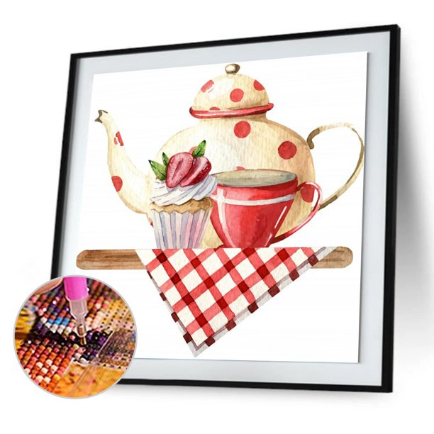 Cuadros Decorativos 5D Kit Rhinestone Imágenes DIY Tea Time Full Round Drill Diamond Painting Craft DQrwqpou Nuevos Originales