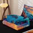 thumbnail image 5 of Erosebridal Ocean Dolphin Zipper Full Size Comforter Sets with Fitted Sheet and 2 Pillowcases, Sea Animal Zipper Bedding Set, Black Reversible, 5 of 7