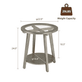 thumbnail image 5 of COSIEST 2-Tier Round MDF Side Table with Storage Shelf Antique Silver End Table with Tempered Glass Top, 5 of 8