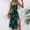 Dark Green, variant on Women's Casual Tennis Dress for Everyday Wear Elegant Floral Split with Lace Trim and Suspender Detail Slim Waist Blue S