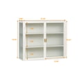 thumbnail image 3 of Modern Wall Cabinet with Glass Door Metal Storage Cabinet With Detachable Shelves For Entryway Living Room Bathroom Dining Room, 3 of 9