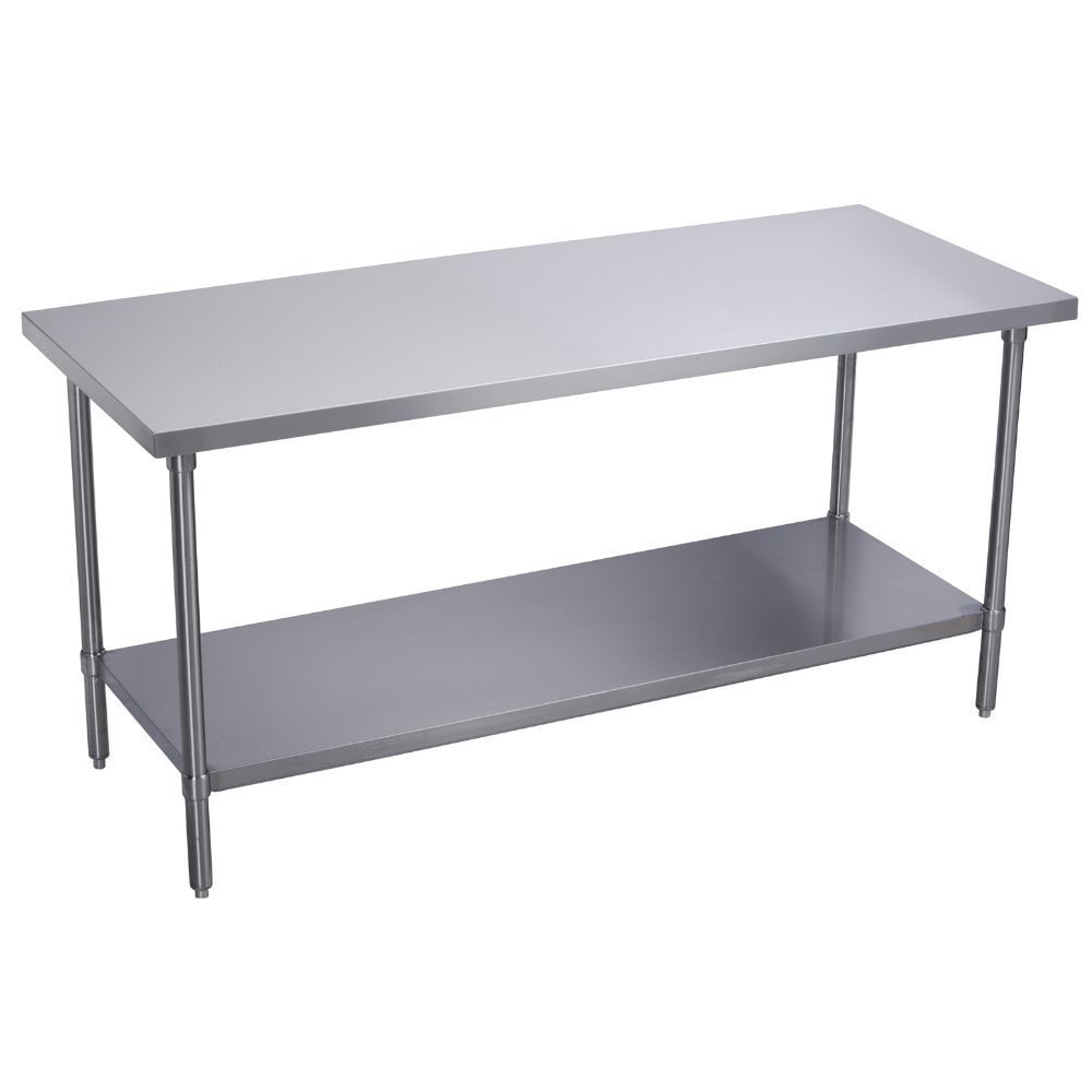 UBONAMI Prep & Work Table 48 x 24 x 34 Inches Stainless Steel Counter Adjustable Lower Shelf Casters w/ Backsplash Heavy Duty Metal Commercial Kitchen Prep Storage for Restaurant Home and Garage 