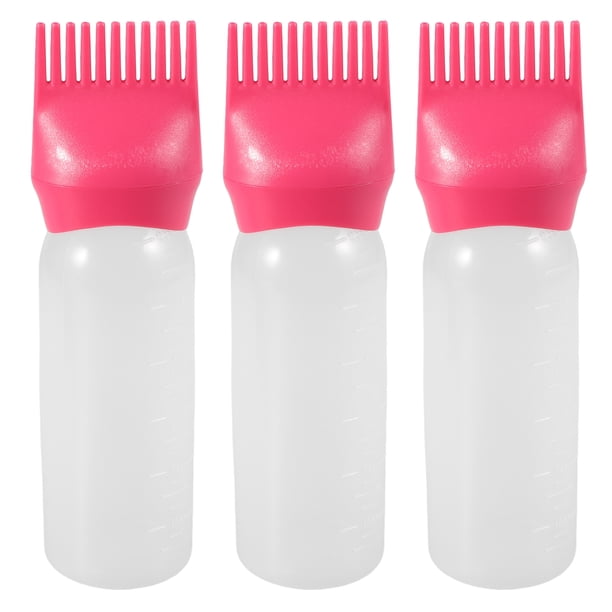 Botella aplicadora de tinte para el cabello con peine de raíces, 3 unidades, para uso en salón, para teñir el cabello y aplicar aceite. Botella para teñir el cabello para todo tipo de cabello.
