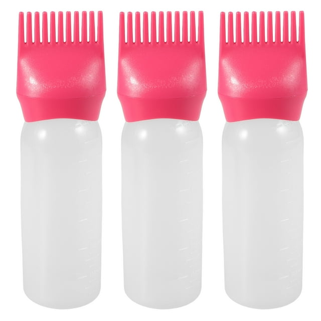 Miangastore Hair Bottle Applicator Pink for Even Distribution All Hair Types for Hair Salon 3Pcs