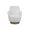thumbnail image 2 of JERFIT Ivory Faux Fur Swivel Barrel Chair, Plush Accent Armchair with 360° Rotation for Living Room, Bedroom, Cozy Reading Nook, 2 of 10