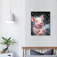 thumbnail image 3 of JEUXUS Canvas Print Animal Wall Art Lovely Pig Picture Painting Funny Artwork for Bathroom Home Decoration Ready to Hang, 3 of 4
