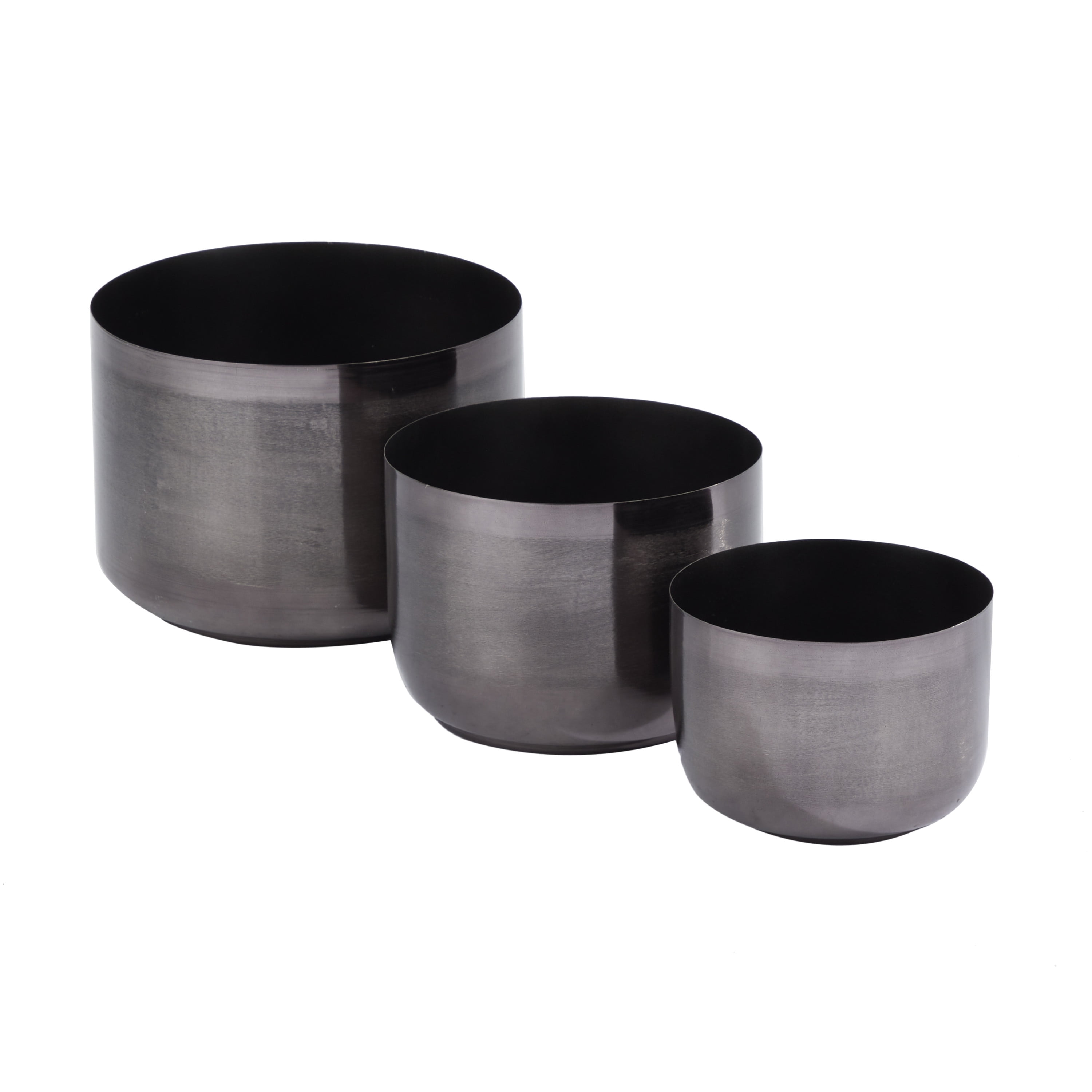 CosmoLiving by Cosmopolitan 9", 7", 6"H Black Metal Planter (3 Count)