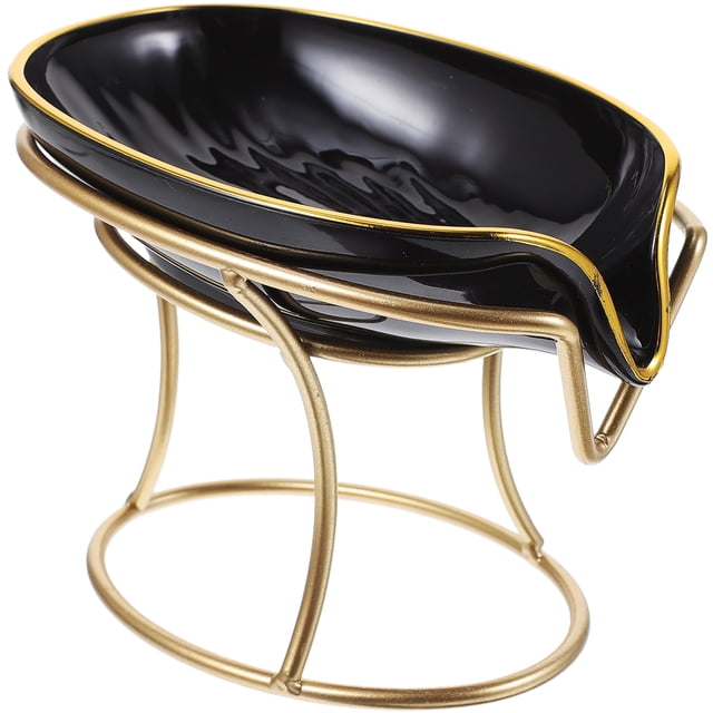 WORGEOUS Bandeja de drenaje de jabón de encimera de baño con soporte de jabón autónomo de jabón que se somete a la autónomos Soporte de jabón decorativo