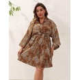 thumbnail image 3 of GFDYREE Women's Plus Size Satin Robes Plus Size Silky Kimonos Robes Sleepwear,Short, 3 of 5
