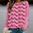 thumbnail image 3 of VALMASS Chandails en Molleton Col Rond pour Femmes Saint-Valentin Imprimé Floral Manches Longues Mode Décontractée Blouses Sans Capuche (2TG, Rose-I), 3 of 3