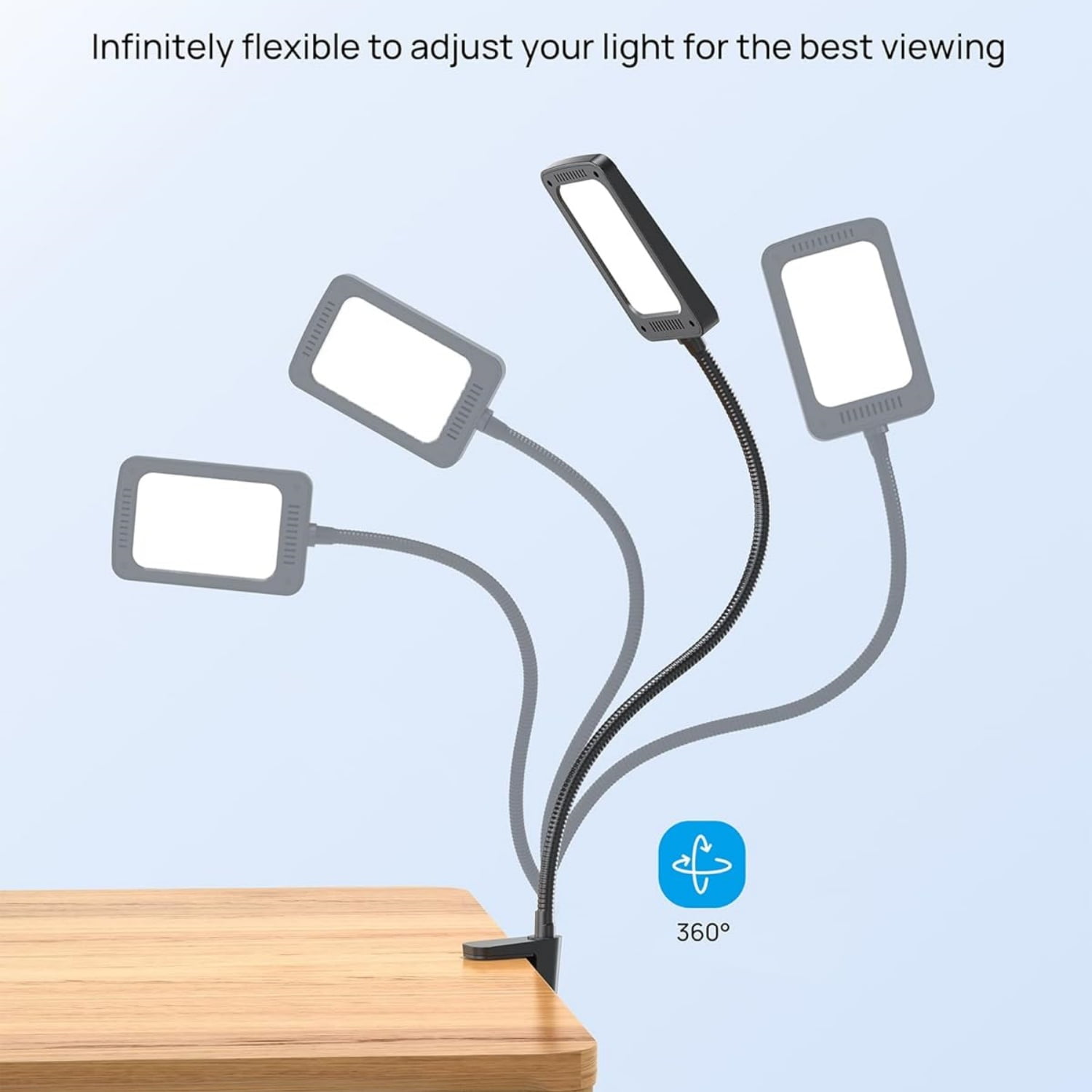 LED Desk Lamp with Clamp, 1000LM Super Bright 3-Level Dimmable Desk Light 6000K Daylight, Extra-Long Flexible Gooseneck Clip on Light, Eye-Care Clamp Lamp for Painting, Workbench,Reading