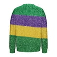 thumbnail image 5 of NuoCaiYun Mardi Gras Sweatshirt for Women Carnival Long Sleeve Pullover New Purple Yellow Green Tops, 5 of 6