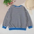 thumbnail image 6 of Annhoo Girls Striped Crewneck Sweatshirt Kids Long Sleeve Oversized Pullover Tops Fall Fashion Clothes 6-13 Years, 6 of 7