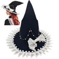 thumbnail image 2 of Slccxzc Witch Pointed Hats, Lace Bow Wizard Hat, Wide Brim Pointed Cap for Women Princess Lolita Witch Headwear Halloween Party Hat, 2 of 7
