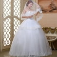 thumbnail image 3 of Nuevo velo largo de encaje para novia, gasa con lentejuelas, encaje, vestido blanco, accesorios de boda (blanco roto), 3 of 7