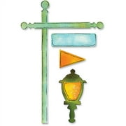 Sizzix Sizzlits Decorative Strip Die 12.625"X2.375"-Flagpole W/Lantern & Sign