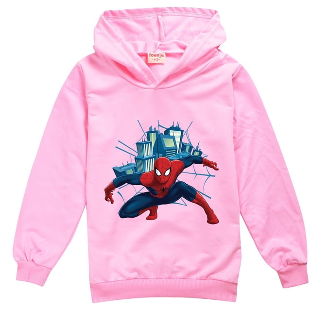 Marvels Spiderman Sudaderas con capucha Ropa Niño Moda Imprimir Sudadera con capucha Bebé Niño Niña Primavera Otoño Niños Chaqueta Suéter Marvel Hoodie140cm zhangmengya CONDUJO