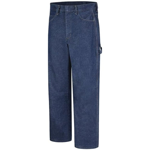 Bulwark PEJ8DW-28-32 Mens Heavyweight Excel FR Dungaree Pant, Blue Denim - Size 28 - 32 in. Inseam