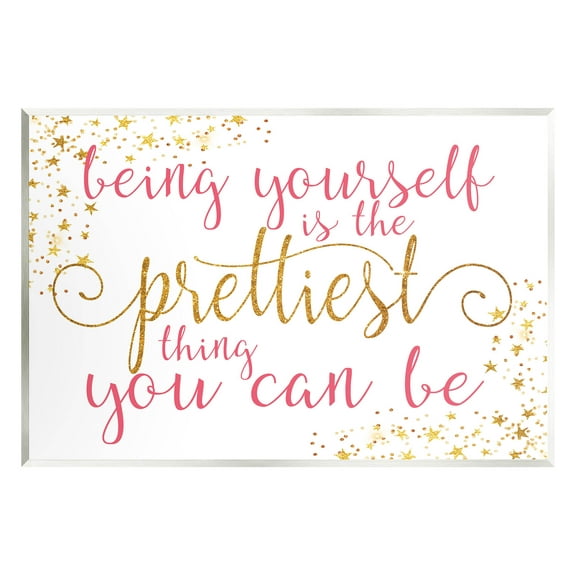 Stupell Industries Being Yourself Is Prettiest Phrase Graphic Art Unframed Art Print Wall Art, Design by Alli Rogosich