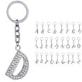 thumbnail image 2 of Porte-clés Strass Design A à Z Pendentif Porte-Clés Anneau pour Décoration de Sac à Main, 2 of 8