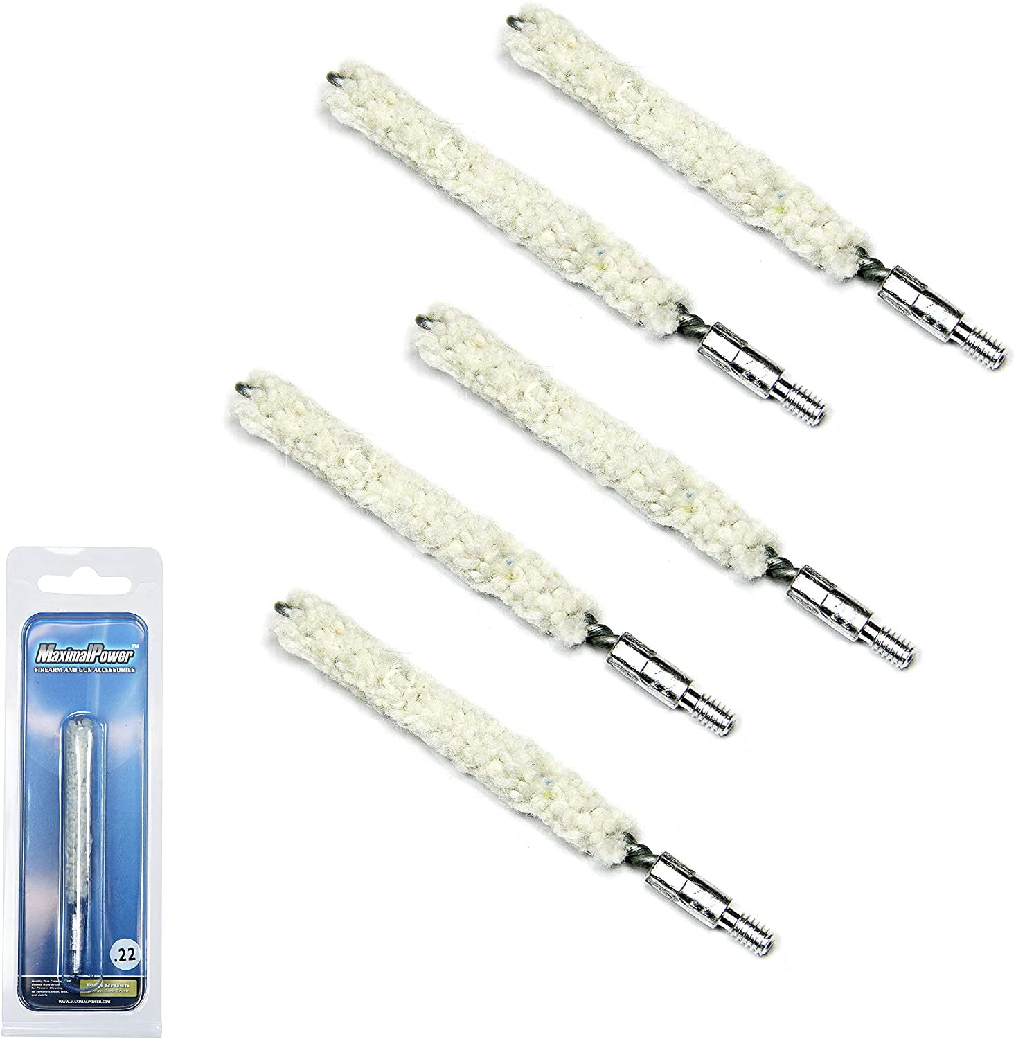 MaximalPower Gun Cleaning Bore Cotton Mops Brush .22 Caliber for 822