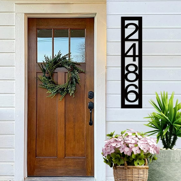 Stylish Address Plaques for Outside – Vertical House Number, Custom Metal Address Plaques, Modern House Numbers, Street Name Address Sign, Great Housewarming Gift Idea