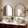 thumbnail image 5 of YVANLA 34"x32" Arched Bathroom Mirror Wall Mounted Mirror with Aluminum Alloy Frame, Black, 5 of 9