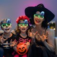 thumbnail image 4 of Fiudx Ofertas del día Marco de gafas luminosas de Halloween Marco de gafas de luz verde LED Marco de gafas de fiesta Disfraz de garra fantasma Marco de gafas transparente con batería incorporada, 4 of 6