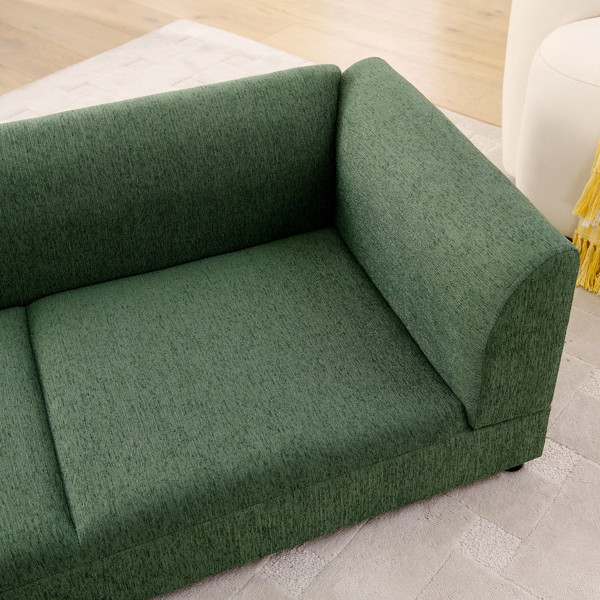 ZephyPaws Oversized Dog Sofa Couch for Medium/Large Dogs with Backrest and Armrest,57" Memory Foam Dog Sofa Bed,Modern Elevated Pet Couch Bed with Legs,Green