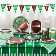 YIBAGA Football Party Supplies Set of 99, Serve 24, Disposable Plates Napkins Cups Tablecloth Banner Decorations