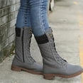 thumbnail image 4 of Womens Winter Solid Colour Medium Tube Flat Front Zipper With Round Head And Side Zipper Boots, 4 of 9