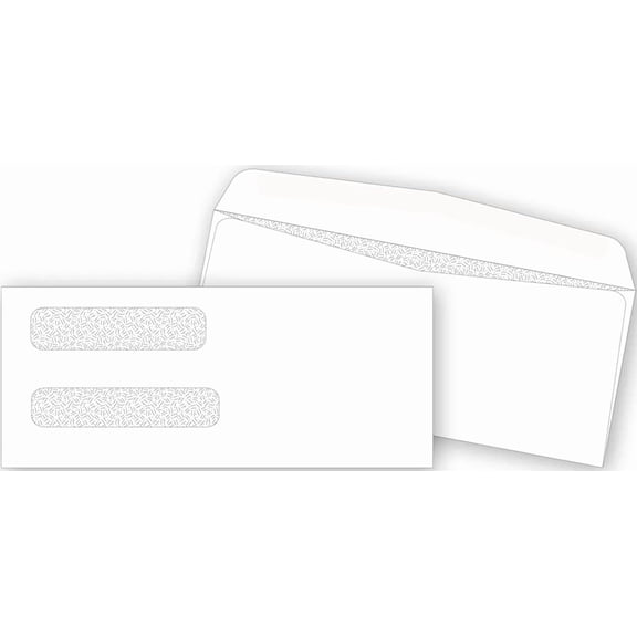 Double Window Confidential Envelope 8 5/8 x 3 5/8, 250 Envelopes