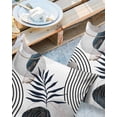 thumbnail image 2 of Pack of 2 Outdoor Pillow Covers, Abstract Art Watercolor Tropical Leaves Boho Black White Grey Waterproof Square Throw Pillowcase Cushion Decorative Pillow Covers for Couch Patio Tent, 20x20 in, 2 of 6