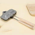thumbnail image 2 of Sandwich Maker with Wooden Handle Non-stick Sandwich Grill Pan Double Sided Grilled Cheese Maker Portable Sandwich Stovetop Toaster Sandwich Maker for Cheese Toast, 2 of 6