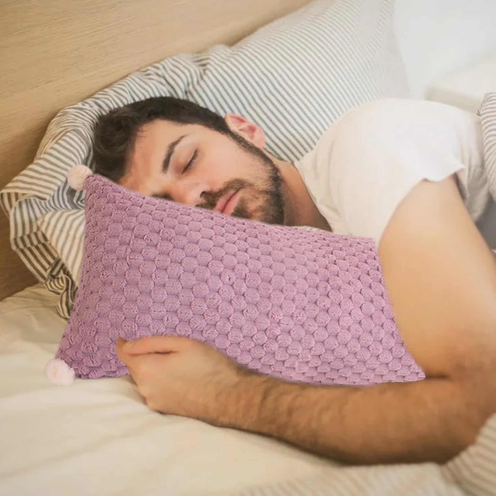 HengDidi Extra Soft Velvet Long Body Pillow for Side Sleepers Leg Support 60cm with Pillowcase and Insert Sofa Bedroom Companion Comfort Hug Gray Blue Pink Lavender Cozy Relaxation