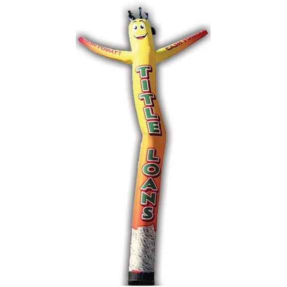 Cobb Promo Inflatable Tube Man Guy Puppet Dancer 18ft - Title Loans Yellow - Body only, Without air Blower