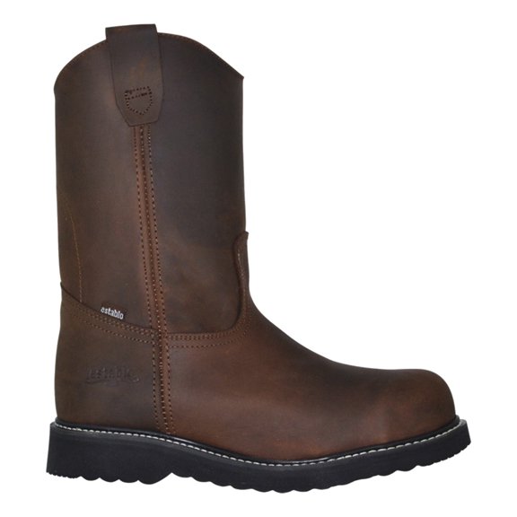 Bota De Trabajo Establo 508 De Piel Con Casquillo Café Crazy