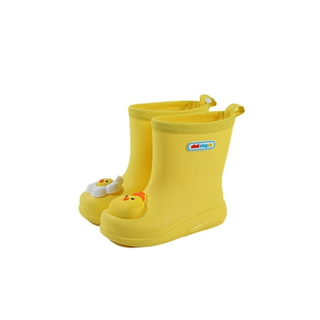

Ritualay Kids Garden Shoes Cartoon Rubber Boots Waterproof Rain Boot Cute Comfort Rainboot Outdoor Walking Wide Calf Yellow Chicken 10C